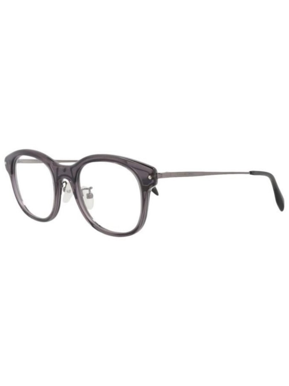 New Alexander McQueen Mens Round/Oval Grey Ruthenium Transparent Fashion Designe